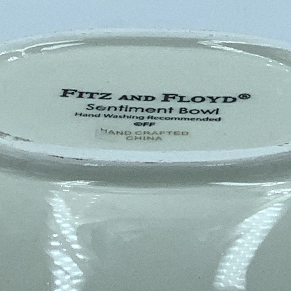 Fitz and Floyd  Warm Wishes Oval Sentiment Bowl - Picture 6 of 7